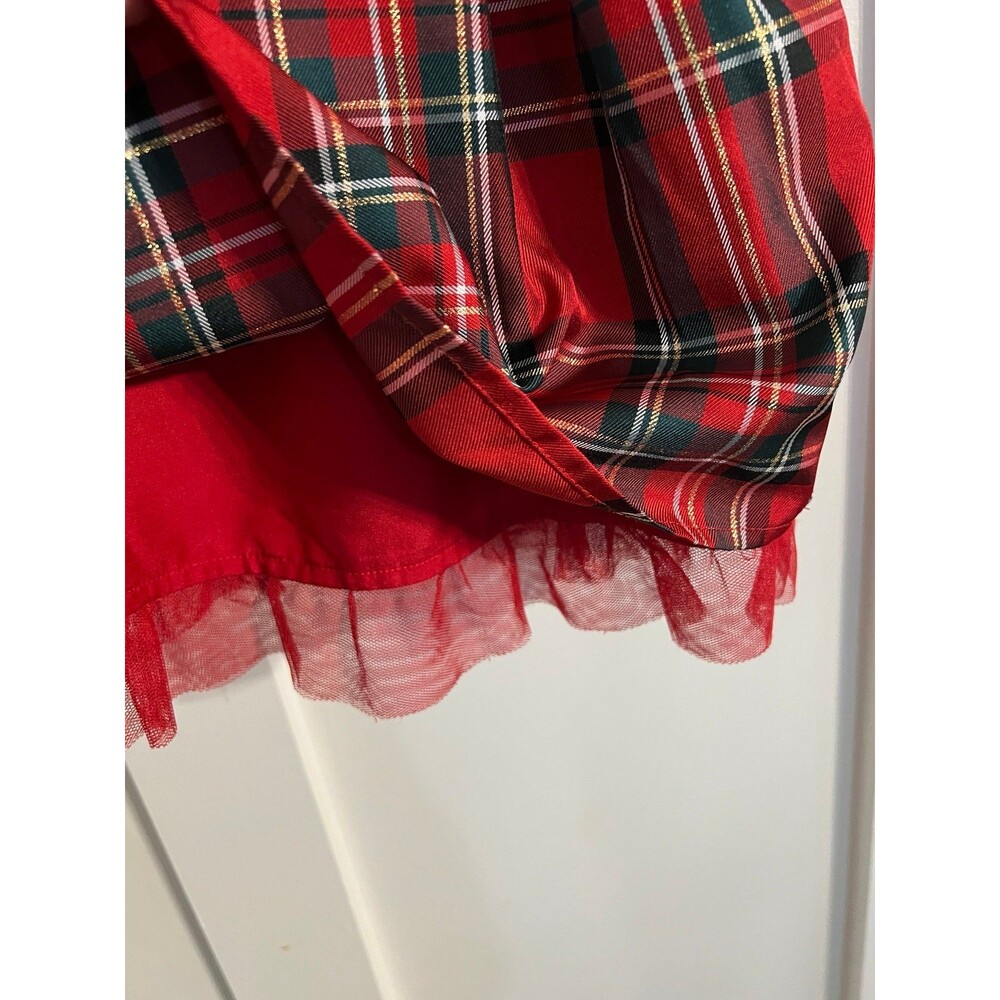 The Children's Place Girls Size 4T Red Plaid Velvet Christmas Holiday Dress - Picture 4 of 5